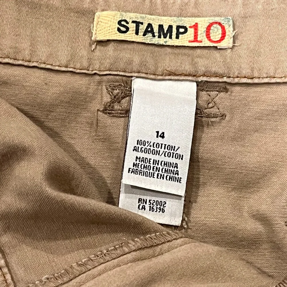 Stamp 10 Vintage Khaki Maxi Skirt, Cotton, 14